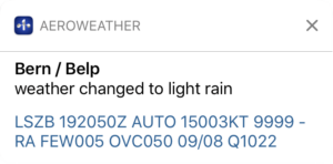 Alert notifications in AeroWeather Lite & Pro